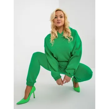 Dámská souprava plus size basic s kapucí UNFRIEDA zelená