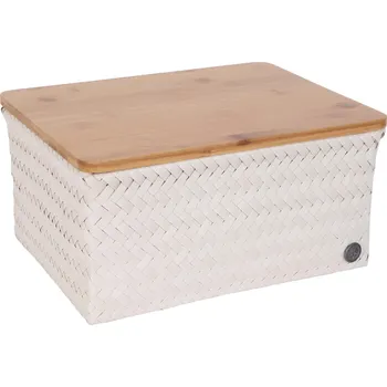 Úložný box HANDED BY Úložný koš s bambusovým víkem Top Fit large, champagne