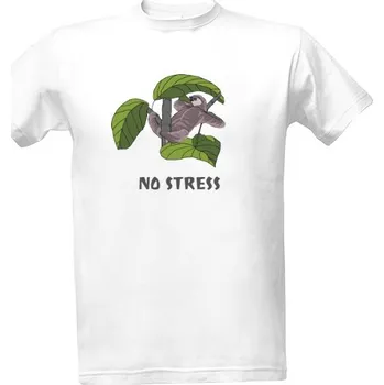 Tričko s potiskem Pánské triko - Lenochod - NO STRESS pánské