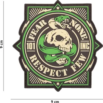 Nášivka Gumová nášivka 101 Inc Fear None - hnědá