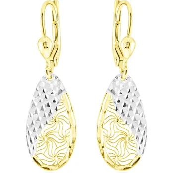 Náušnice GEMMAX Elegantní zlaté visací náušnice – zlatý šperk ryzosti 585/1000 v Dárkovém balení s Certifikátem GLECN-01006