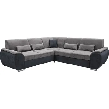 Obývací stěna Sedací souprava, látka Soro 97 tmavošedá/90 šedá, pravá, EMILY ROH