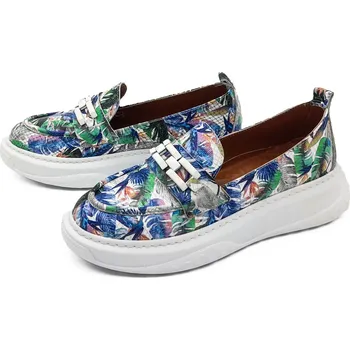 Dámské polobotky Dámská kožená mokasína 52C0726 - multicolor ARTIKER Barva: multicolor, Velikost: 41