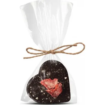 Čokoláda JANEK Hořké srdíčko s lyofilizovanou jahodou a banánem 14 g