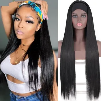 Paruka Dlouhá černá paruka Amelia s čelenkou