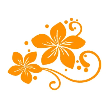 Samolepící dekorace SAMOLEPKA Květina dekor 035 levá (06 - oranžová) NA AUTO, NÁLEPKA, FÓLIE, POLEP, TUNING, VLASTNÍ TEXT, TISK, AUTOSAMOLEPKY.cz, POLEPY, OBRÁZEK, LOGO, SAMOLEPKY