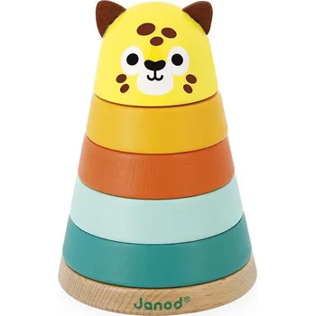 Hračka pro nejmenší Janod Dřevěná stohovací skládačka Jaguár Tropik