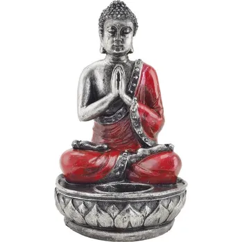 Soška Buddha resin 18 cm svícen