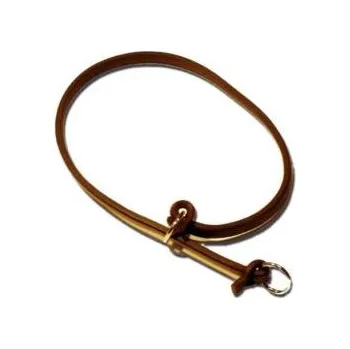 Obojek pro psa Zubíček - výroba loveckých potřeb Kožený stahovací obojek - kulatá kůže - Velikost 40