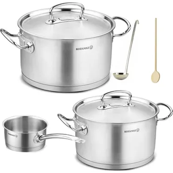 Sada nádobí Sada nerezových hrnců s poklicí + rendlík 2 + 1 ks 6 L, 10 L, 2,8 L