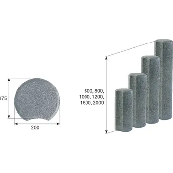 Zahradní obrubník BEST Palisáda MASIV výška 600 mm, 175x200 mm přírodní