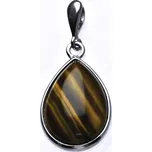 Stříbrný přívěsek přírodní tygří oko - P1490 (Stříbrný přívěsek s tygřím okem 18x13 mm)