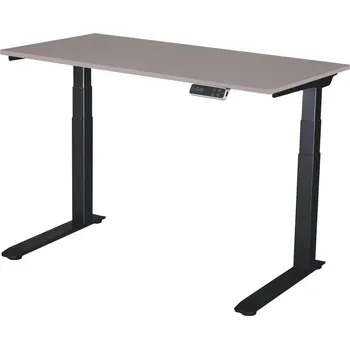 Psací stůl Polohovací stůl Liftor Magic 138 x 65 cm Arktická šedá / Černá podnož, elektricky výškově nastavitelný