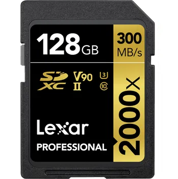Paměťová karta Lexar Pro 2000X SDHC/SDXC UHS-II U3(V90) R300/W260 (w/o cardreader) 128GB