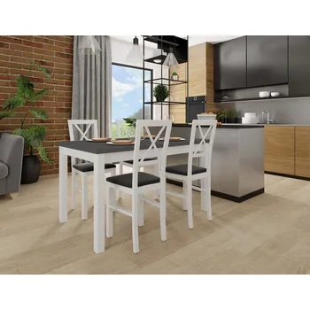 Jídelní set Jídelní set 4+1 Rafael Vyberte Tkaninu:: Tkanina 27, Vyberte Moření:: Deska dub wotan, ostatní bílé