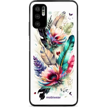 Pouzdro na mobilní telefon Lesklý kryt Mobiwear Glossy - Xiaomi Redmi Note 10 5G - G017G Pírka a květy (Prémiové lesklé pouzdro, obal, kryt Mobiwear Glossy na mobil Xiaomi Redmi Note 10 5G - G017G Pírka a květy, materiál Plast + TPU silikon - krytí po všech stranách, neošoupatelný)