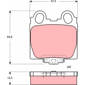 Brzdová destička Sada brzdových destiček, kotoučová brzda TRW GDB3233
