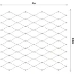 KOVIAN, s.r.o. Lanová sieť, 0,8 x 25 m, oko 60 x 104 mm, ø 2 mm, AISI 316