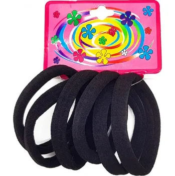 Gumičky do vlasů 6 ks - černé