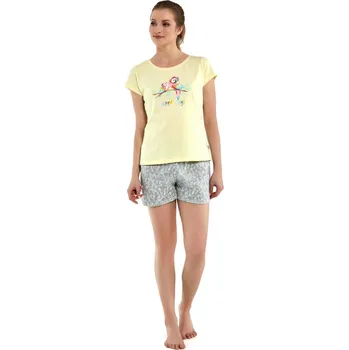 Dámské pyžamo dámské pyžamo CORNETTE 628/244 Parrots Barva: žlutá, Velikost: XL