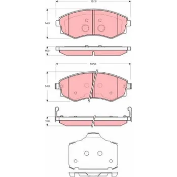 Brzdová destička Sada brzdových destiček, kotoučová brzda TRW GDB3365