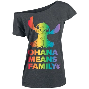 Tričko Disney z Lilo & Stitch - Ohana Rainbow - Ženy - šedá
