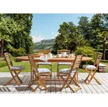 Sada 6 venkovních polštářů na židle modrá bílá geometrický vzor trojúhelníky podložka šňůrky na zavázání na zip UV záření odolné Beliani