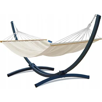 Houpací síť POTENZA ocelový rám TYTAN 350kg + houpací síť ROMA ecru s příčkou 220x160