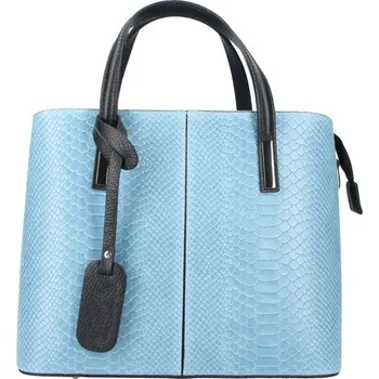 Kabelka Dámská kožená kabelka v kroko designu ITALY AD1211 - světle modrá
