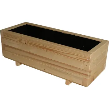 Květináč Větší masivní dřevěný květináč obdélníkový, 83x33x29 cm