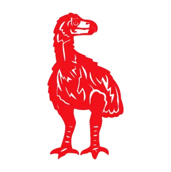 Samolepící dekorace SAMOLEPKA Pravěký pták 001 pravá (10 - červená) NA AUTO, NÁLEPKA, FÓLIE, POLEP, TUNING, VLASTNÍ TEXT, TISK, AUTOSAMOLEPKY.cz, POLEPY, OBRÁZEK, LOGO, SAMOLEPKY