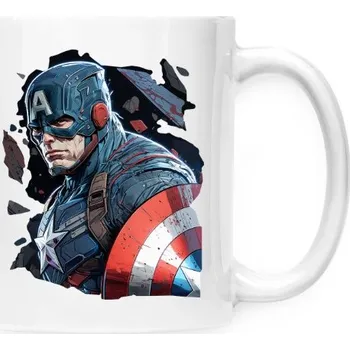 Hrnek malý bílý s potiskem Kapitán Amerika