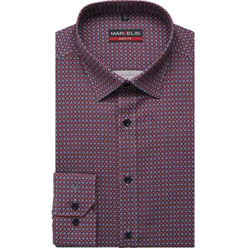Pánská košile Marvelis Body Fit pánská společenská košile 7544 35 34 Vínová 44