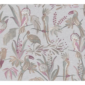 Tapeta A.S. Création | Vliesová tapeta na zeď DIMEX 2025 38898-1 | 0,53 x 10,05 m | hnědá, šedá, vínová + Hnědá, šedá, vínová, vliesová tapeta na stěnu 388981 v rozměru 0,53 x 10,05 m