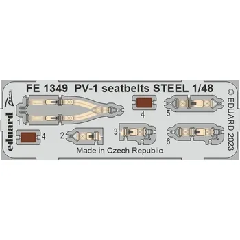 Plastikový model Eduard 1/48 PV-1 seatbelts STEEL (ACADEMY)