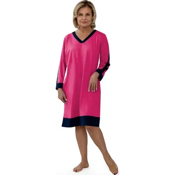 Dámská noční košile Martel noční košile Oliwia II 240 - malinová, XL (Dámská noční košile s dlouhým rukávem)