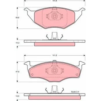 Brzdová destička Sada brzdových destiček, kotoučová brzda TRW GDB1375