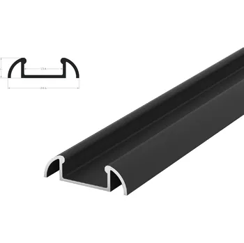 LED lišta Berge Hliníkový profil BRG-2 2m pro LED pásky, černý