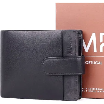 Peněženka Luxusní černá hladká kožená peněženka Marta Ponti no. 161R + RFID