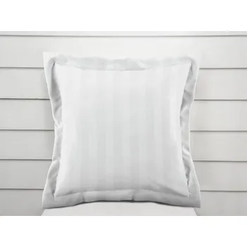 Povlak na polštářek Damaškový povlak na polštář s lemem Atlas Gradl bílé proužky 22 mm DM-008 50 x 50 cm