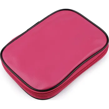 Sada kovových háčků a pomůcek na háčkování v pouzdře, barva pink