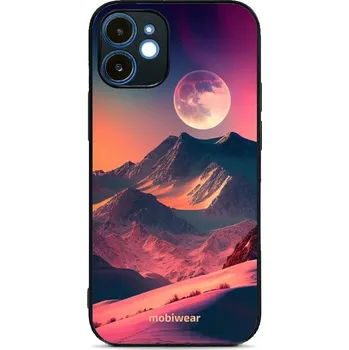 Pouzdro na mobilní telefon Lesklý kryt Mobiwear Glossy - Apple iPhone 12 - G008G Pahorky s měsícem (Prémiové lesklé pouzdro, obal, kryt Mobiwear Glossy na mobil Apple iPhone 12 - G008G Pahorky s měsícem, materiál Plast + TPU silikon - krytí po všech stranách, neošoupatelný potisk,)