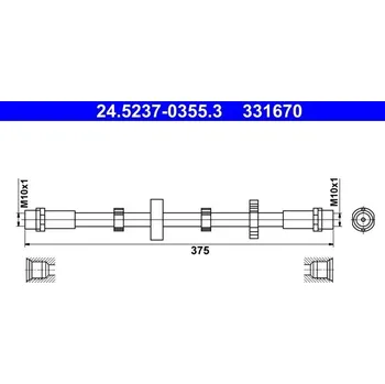Brzdový systém Brzdová hadice ATE 24.5237-0355.3