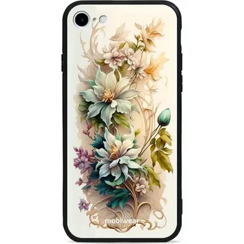 Pouzdro na mobilní telefon Lesklý kryt Mobiwear Glossy - Apple iPhone SE (2022) - G014G Krémové květy (Prémiové lesklé pouzdro, obal, kryt Mobiwear Glossy na mobil Apple iPhone SE (2022) - G014G Krémové květy, materiál Plast + TPU silikon - krytí po všech stranách, neošoupatelný)