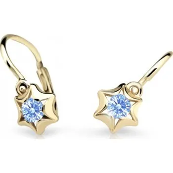 Náušnice Cutie Kids Jewellery c2159-10-70-x-1 Zlaté dětské náušnice na brizuru Cutie hvězdičky C2159 Arctic Blue – zlatý šperk ryzosti 585/1000 v Dárkovém balení s Certifikátem GBEYM-00231