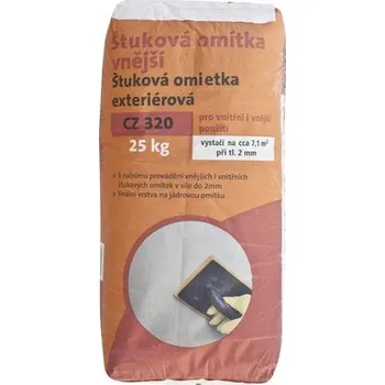 Omítka Štuková omítka WEBER CZ320 vnější 25 kg šedá