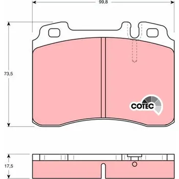 Brzdová destička Sada brzdových destiček, kotoučová brzda TRW GDB962