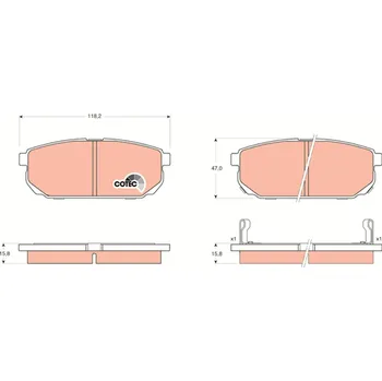 Brzdová destička Sada brzdových destiček, kotoučová brzda TRW GDB3344