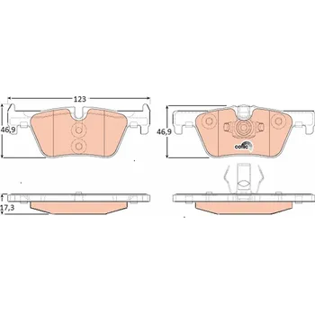 Brzdová destička Sada brzdových destiček, kotoučová brzda TRW GDB1919