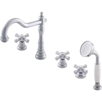 Slezák - RAV Vanová baterie 5-otvorová MORAVA RETRO - MK364.xP, Chrom Připojovací hadičky - závit: 3/8"